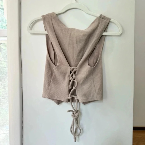 New Free People Roxanne Matching Wide Leg Pants Set Crop Top Vest Purple XS - Picture 7 of 12